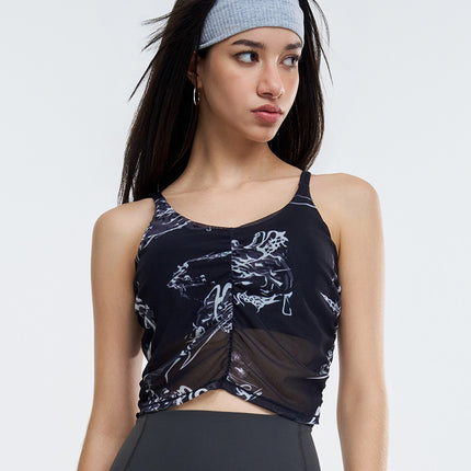 Guofeng Yoga Clothing Women's One-piece New Professional High-end Vest with Chest Pad Sling Fitness Top Sports Underwear