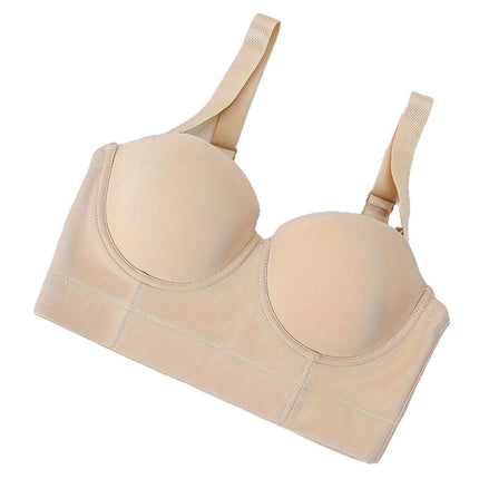 Cross-border European and American seamless smooth steel ring underwear gathered upper support wide lower circumference half cup bra
