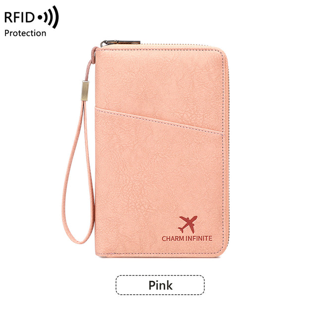 Cross-Border New Rfid Anti-Theft Passport Holder, Stylish and Simple Travel Passport Wallet and Document Organizer