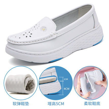 Nurse Shoes Women's Hole-In-The-Wall Soft Sole Breathable Non-Tiring Feet Hollow Summer Sandals Thick-Soled Air Cushion Medical Shoes