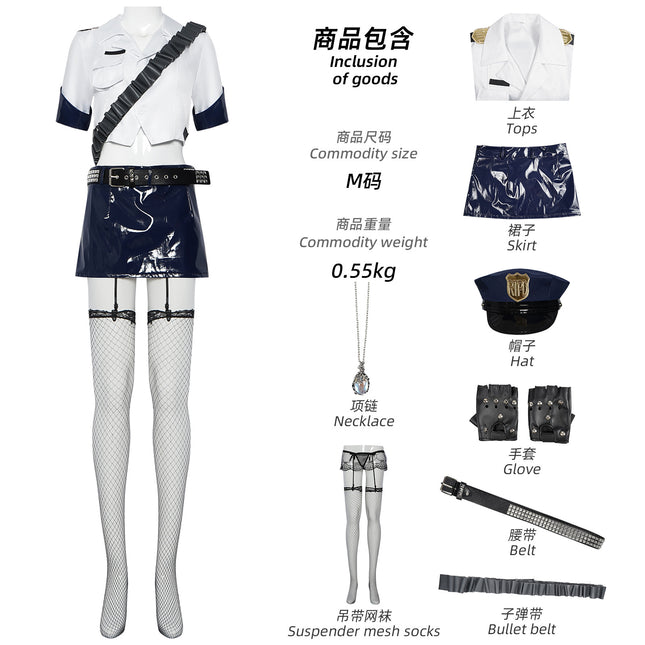 Manshi research suspenders angel cos pandi/stedo towel policewoman Stocking hand-made the same clothing European and American spicy