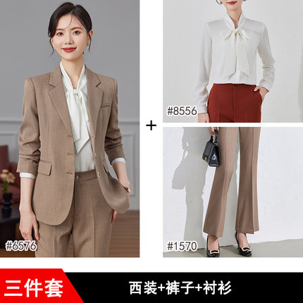 Black Suit suit Women's Spring and Autumn 2024 New Temperament Goddess Fan Commuter Alegable Business Wear Dress Work Clothes