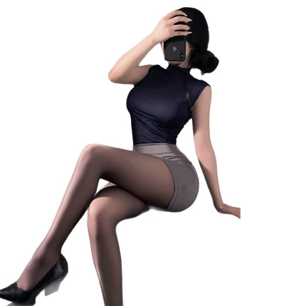 Pure Desire Royal Sister Ol Secretary Outfit Cosplay Teacher Office Uniform Set Bodycon Nightdress High-End Feel