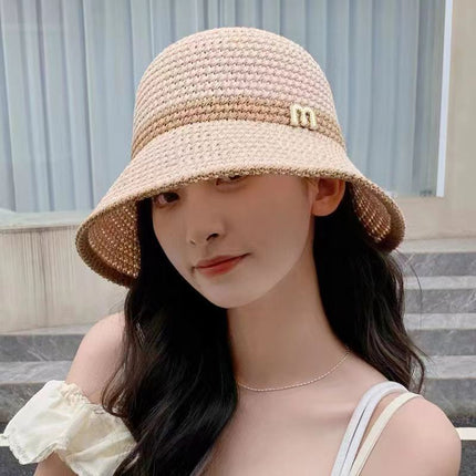 Japanese sweet new sunscreen sun hat women's summer hollow breathable sun hat small brim face small straw hat wholesale