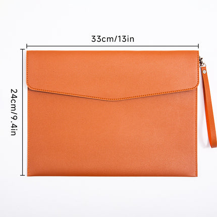 Magnetic suction leather file bag large capacity business meeting file bag waterproof office information storage book custom logo