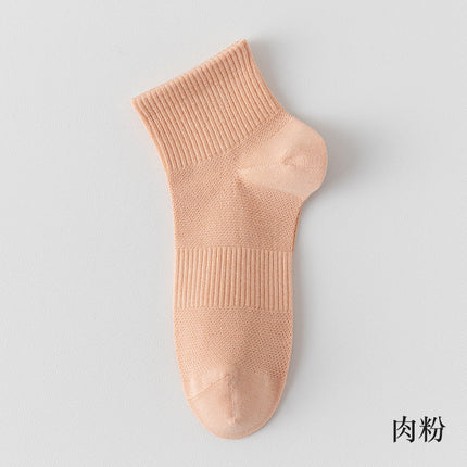 Spring and summer Women's Mid-tube mesh cotton socks antibacterial deodorant breathable waist socks summer thin sports boneless socks
