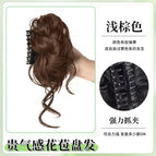 Thousand gold flower bud hairband with beard [light brown] clip