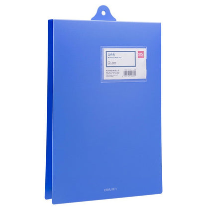 Deli 5333 Vertical Blue Single A4 Hanging File Folder with Strong Metal Clip for Hanging and Storing