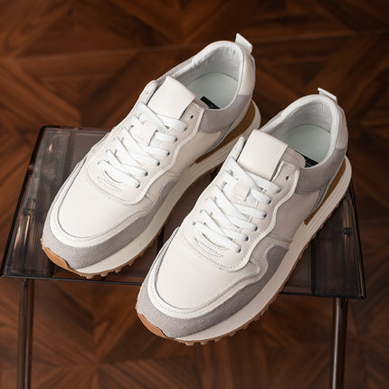 Factory Direct Supply of Men's Trendy Shoes, Spring Men's Shoes, Korean Style Sports Casual Shoes, Versatile White Shoes, Genuine Leather Forrest Gump Shoes, Sneakers