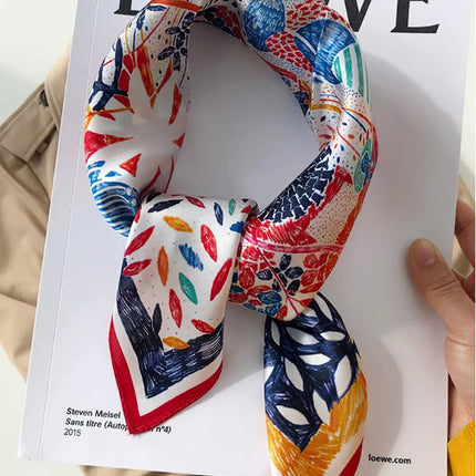 70 Silk Scarf Square Scarf High-end Korean Style Fashion All-match Professional Silk Small Scarf Retro Printed Silk Scarf for Women