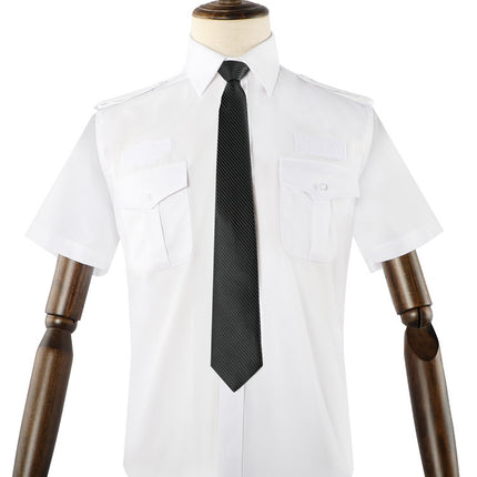 Security summer short sleeve shirt men's half sleeve plus size work clothes summer property concierge uniform shirt suit