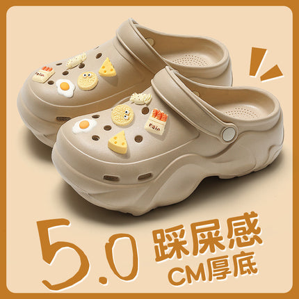2025 with Little Red Riding Book Explosive Internet Celebrous Cave Shoes Summer Wear Cute Cartoon Thick Sole Non-slip Baotou Slippers