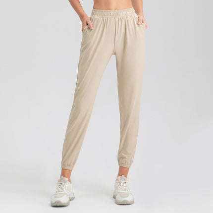 Sports Pants Women's Loose Casual Ankle Pants Slimming High Waist Running Fitness Pants Pocket Quick-drying Yoga Pants 32391