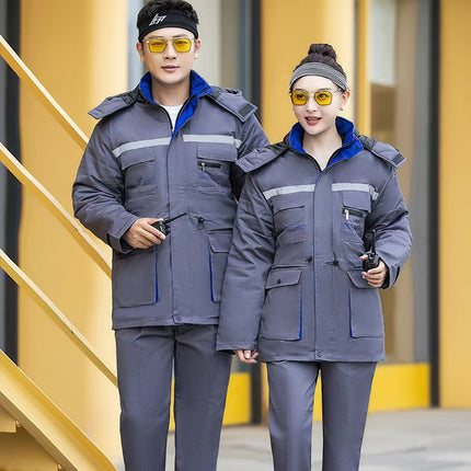 Winter Cotton Workwear Autumn and Winter Stain-Resistant Tops with Removable Lining Anti-Static Labor Protection Clothing Manufacturer Wholesale Workwear
