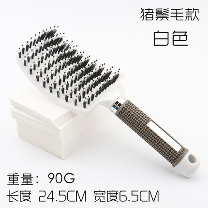 Factory Direct sales bristle big curved comb fluffy curly hair shape comb household hair massage comb oil head rib comb