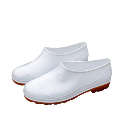 Men's Low-Cut White Water Shoes for Food, Spring and Autumn Rain Shoes, Kitchen Non-Slip Shoes, Waterproof Rubber Shoes, Work Shoes, Rubber Shoes