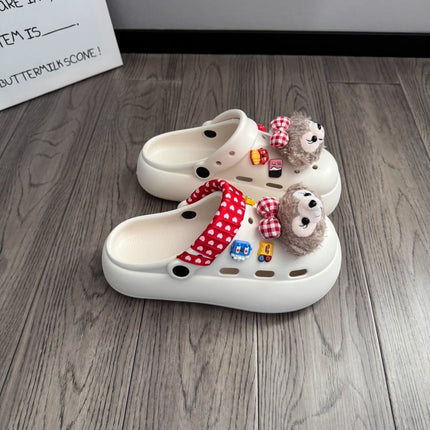 New Style Shoes for Spring and Summer with Shoes on Shoes with Thick Sole Non-slip Baotou All-match Beach Shoes Slippers for Women in Summer