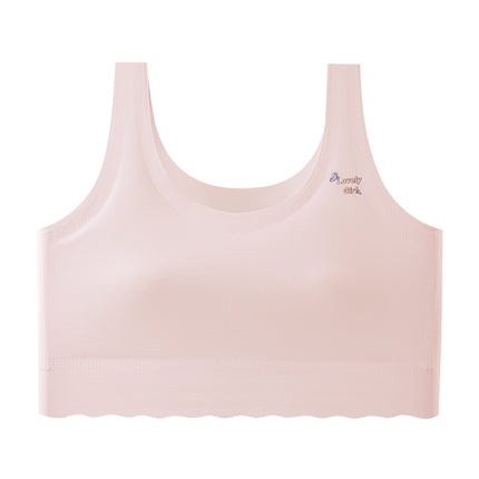 Traceless girls' underwear girls' bra 12-year-old children's developmental stage two primary school students small vest full cup