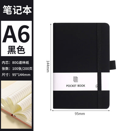 Portable Small Notebook A6A5 Wholesale Multi-Color Elastic Straps Skin-Feel Leather Notebook Imitation Leather Cross-Border Supply Ready Stock