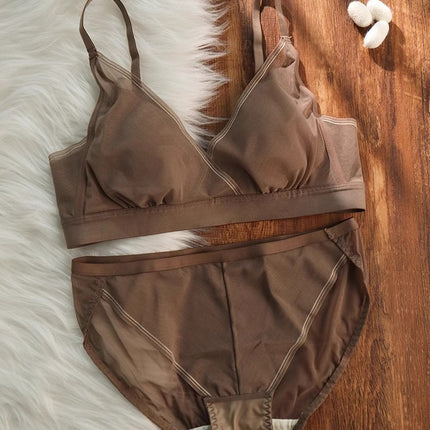 Summer sweet fairy pure desire small chest bra! Thin Gauze Triangle Cup Bra Mulberry Silk Silk Underwear Comfortable Cover