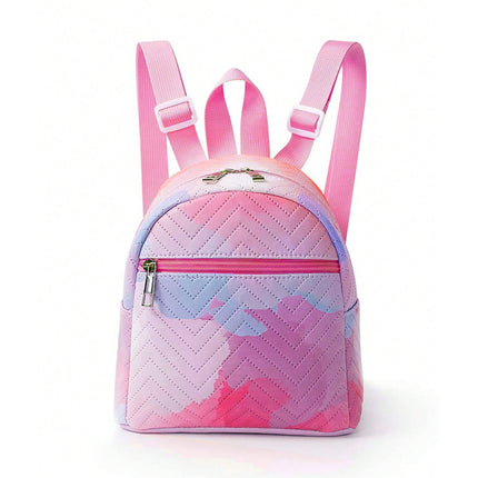 Foreign Trade Cross-border Hot-selling Backpack Women's Rainbow Multicolor PU Quilted Mini Backpack Fashion Casual High-end Sense Schoolbag