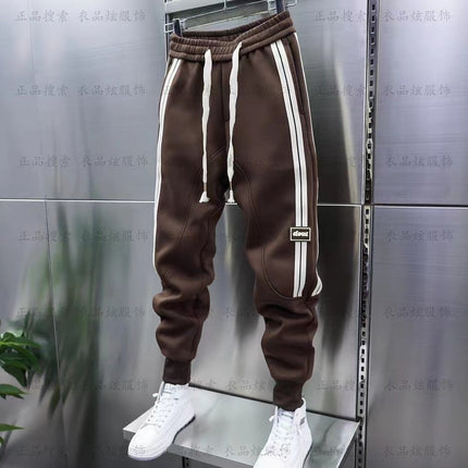 Foreign Trade Autumn and Winter New Casual Sweatpants Men's Trendy Brand Stitching Pants with Sticks and Pants Internet Popular Elastic Waist Stretch Haren Pants