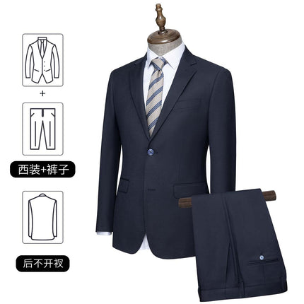 High-end Men's Suit Men's Suit navy blue Machine Washable Wool Suit Jacket Men's Best Man Group Clothing Business Wear