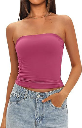 2025 Cross-Border Hot-Selling Women's Tube Top Off-Shoulder Inner Wear Outerwear Tight-Fitting Top