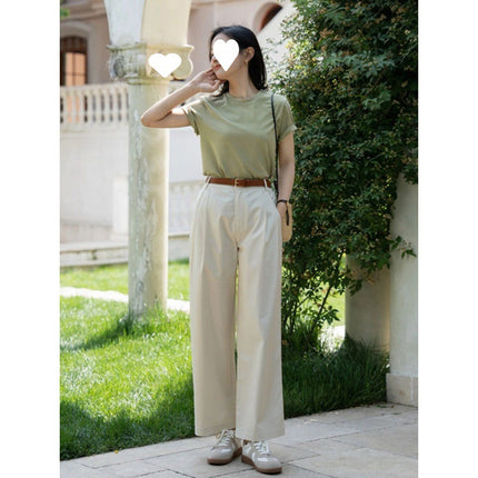 Summer dress with a set of mint green short sleeve women's casual pants salt two-piece suit this year's fashion beautiful suit