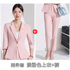 Two-piece set, light pink suit + pants / S