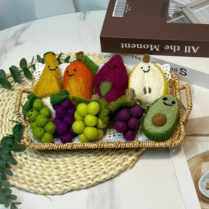 Nepalese Handmade Wool Felt Finished Vegetable and Fruit Bag Pendant Cute Bread Keychain Creative Decoration