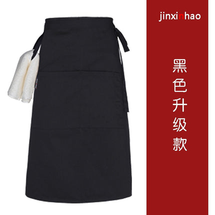 Chef's Half-length Apron Men's Waist Short Rear Kitchen Work Clothes Catering Work Uniform