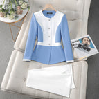 8501 blue and white top wide-legged pants / 4 XL