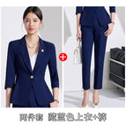 Two-piece set navy blue suit + pants / S