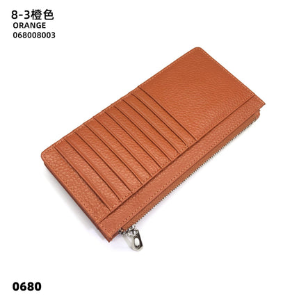 Women's Genuine Leather Fashion Long Zipper Mobile Phone Wallet High-grade Cowhide Men's Large Capacity Card Bag Two-in-One in stock