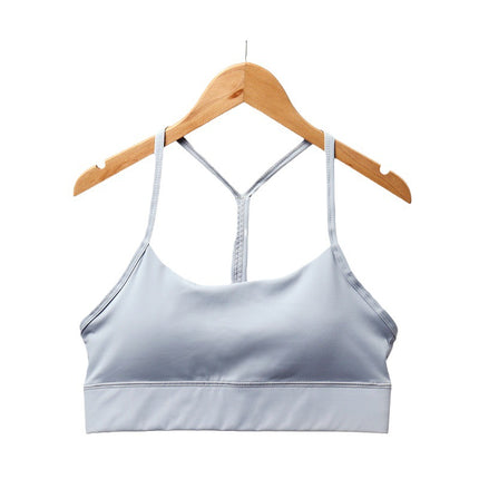 Luo Qi double-sided brushed nude yoga sports underwear fitness running outer wear beauty back shockproof vest bra for women