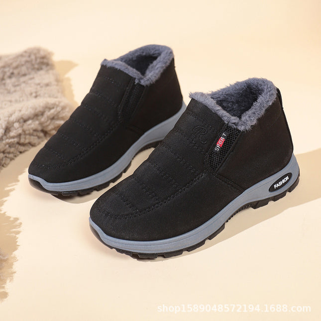 New Cotton Shoes for Couples, Men and Women, Old Beijing Plus Velvet Warm Short Boots, Casual Cotton Boots, Cross-Border Snow Boots for Women