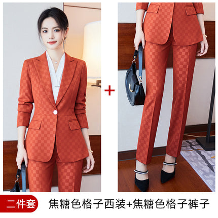 Suit suit women's fashion front desk reception work clothes high-grade light luxury jewelry shop business wear work clothes two-piece suit