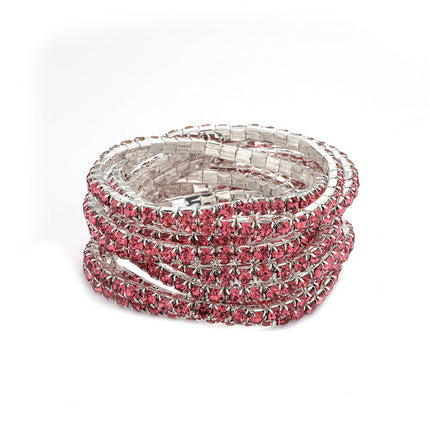 2.0mm Superfine Rhinestone Bracelet Stretch Bridal Bracelet Korean Style Single Row Flash Diamond Stretch Crystal Bracelet