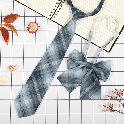 Japanese Plaid JK Tie Tie Set Women's College Style Graduation Photo Free Accessories Korean Style Bow Mariners Suit