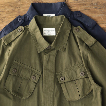 Ami Kaji World War II Jungle Jacket Men's Spring and Autumn American Vintage Army Green Multi-Pocket Work Jacket Men's