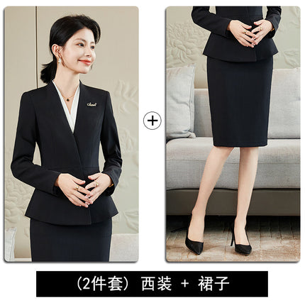 Suit Skirt, Business Attire, Goddess-Style Suit Set, Beauty Salon Front Desk, Hotel Sales Department, Jewelry Store Work Uniform
