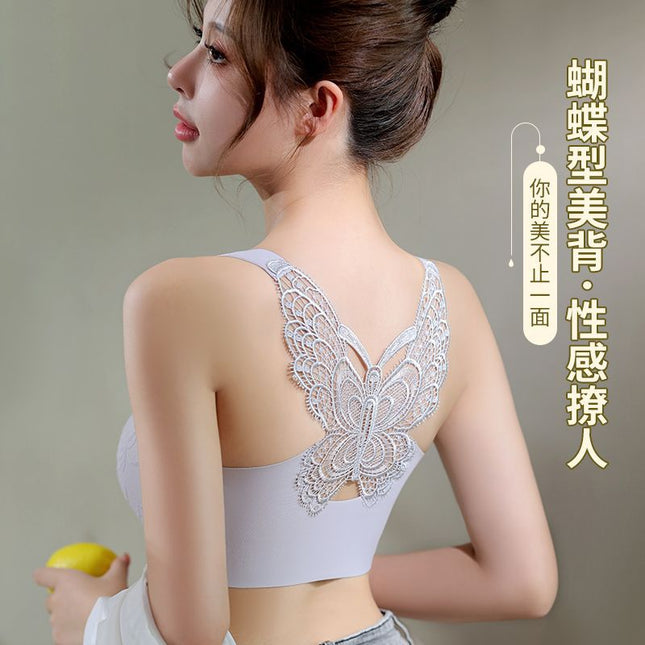 Front Buckle Adjustable plus size Underwear Large Bra Cup Push-up Anti-sagging Non-steel Rings Thin Bra for Summer