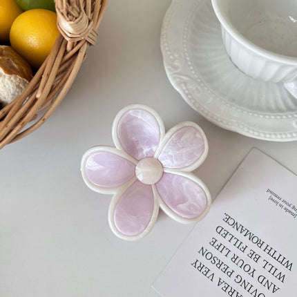 Spring and Summer Cream Flower Clip for Women 2025 New High Ponytail Hair Clip for the Back of the Head High-End Korean Shark Clip