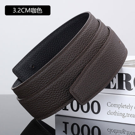 Guangzhou belt manufacturers spot wholesale headless layer cowhide smooth buckle leather pure cowhide pants belt does not take the lead