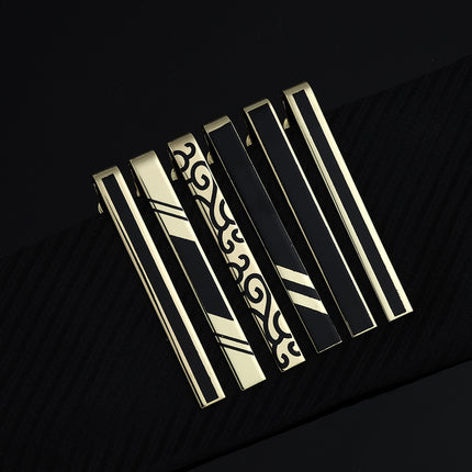 Tie Clip Men's Gold Geometric Line Style Silver Enamel Simple Classic New Black Xiangyun Copper Tie Clip