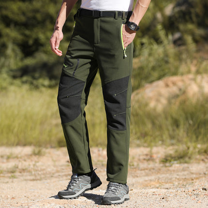 Cross-border explosions soft shell assault pants for men and women autumn and winter thick warm outdoor wear-resistant ski climbing pants waterproof wholesale