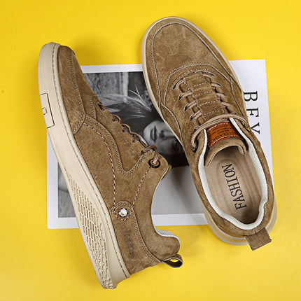 Men's Shoes, Autumn Soft-Soled Casual Shoes, Nubuck Leather Shoes, Breathable Sports Sneakers