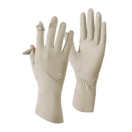Summer Sun Protection Gloves Women's Outdoor Riding Driving UV Protection Ice Silk Gloves Touch Screen Internet Popular Gloves