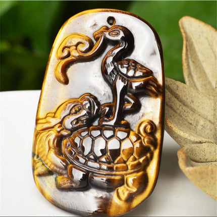 Couple's Pixiu Pendant Tiger Eye Stone Guanyin Buddha Guan Gong Ping An Buckle Pendant Yellow Tiger Eye Stone Pendant Supply Straight Hair